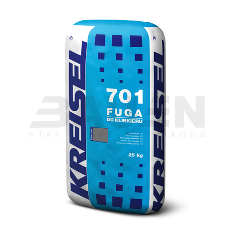 Glaistai | Siūlių glaistas klinkerinėms plytelėms KREISEL FUGA 701 (5-20 mm), 25 kg. Pilkas